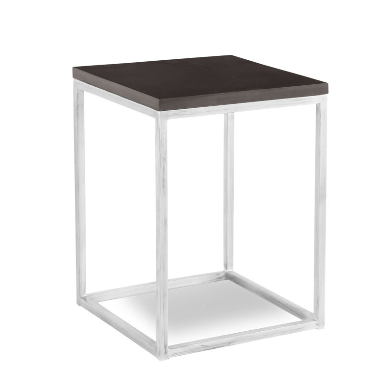 Table de bout Chaplin, Blanc glacier, Corbeau