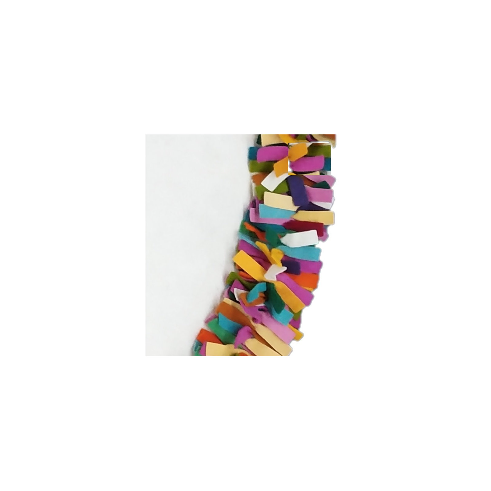 Handmade Felt Christmas Tree Skirt - Multicolor Fringe Border - 51"/64", White