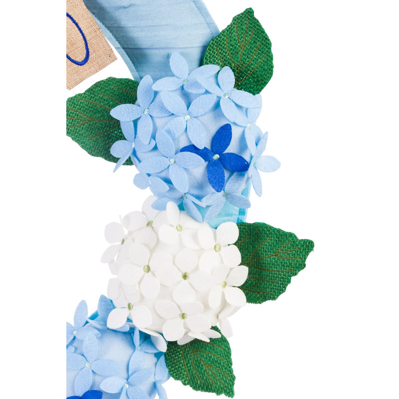 Couronne de polyester 22 po hortensia