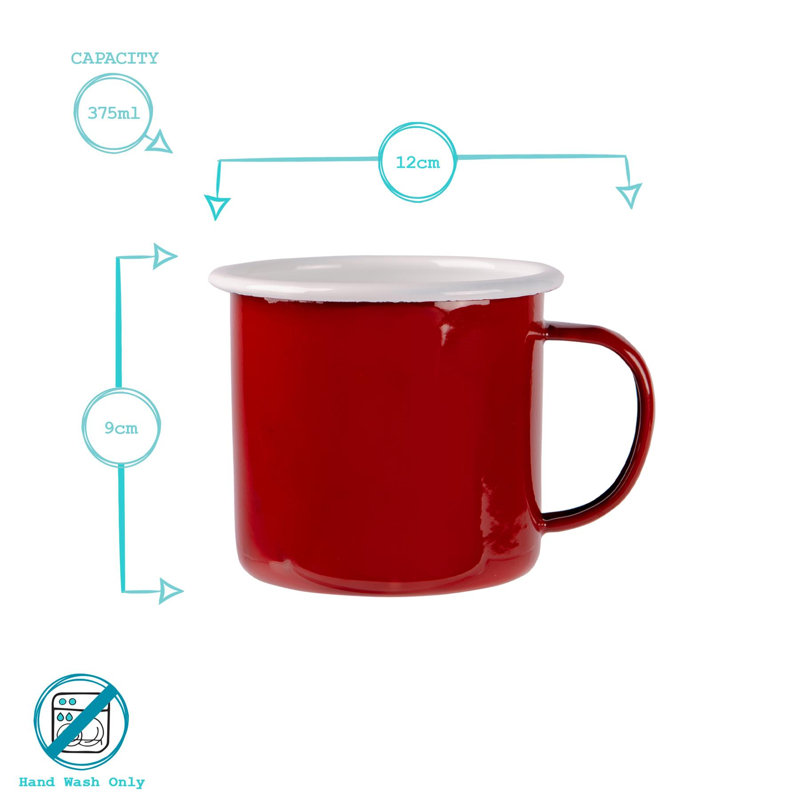 Enamelware Camping Mug, Red, 6