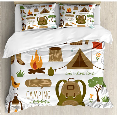 McKenney Multicolour Microfibre 350 TC Modern & Contemporary Duvet Cover Set