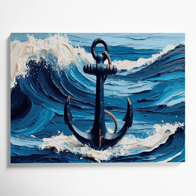 Art mural sur toile bleu marine, H 20 po x l 24 po