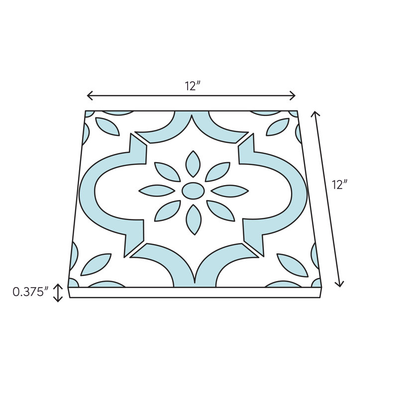 Verde Aquamarine 12" x12" Marble Vintage/Marble Look Wall & Floor Tile