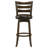 Fenster Dark Brown Wood Pub Height Swivel Bar Chair