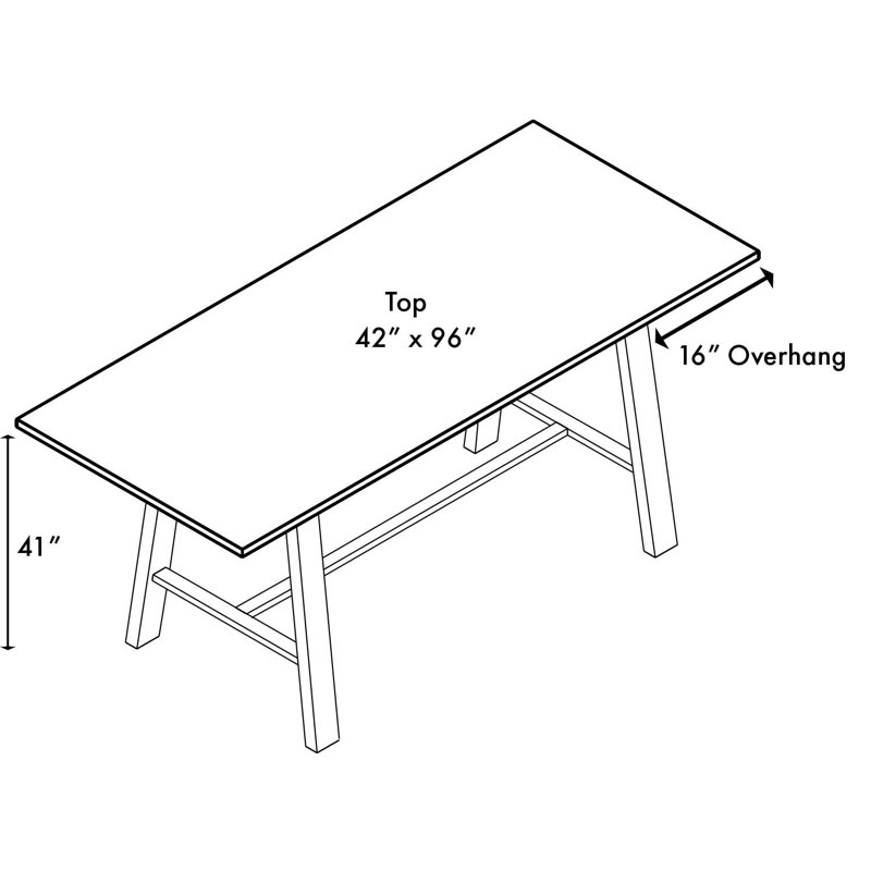 Table de salle à manger Midtown, Teck, H 41 po x L 96 po x l 42 po