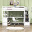 Lit mezzanine en bois avec bureau, tablettes et deux tiroirs Kaci-611991652-611991654