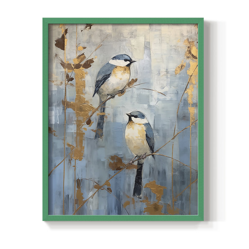 Série ANIMALS, impression encadrée, bois massif, Vert, H 11 po x l 9 po