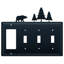 Bear and Pine Trees 4-Gang Toggle Light Switch / Rocker Combination Wall Plate