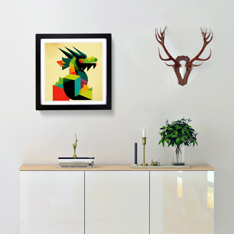 Single Picture Frame Print on Wood, Black