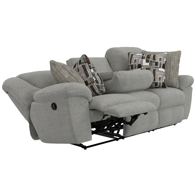 Canapé inclinable avec 3 sièges inclinables et table rabattable Trifecta, Gris/beige