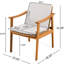 2 chaises de salle à manger d'extérieur, structure en bois teinté brun, coussins gris, chaise deux pièces pour patio, structure en teinte, coussins de siège en tissu imperméable, capacité de 400 lb
