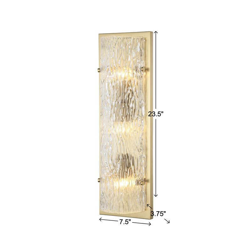 Morgan 3-Lt Sconce - Black, Satin Brass
