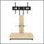 Chariot de télévision mobile à hauteur ajustable avec tiroir à tirer pour les téléviseurs de 32 à 75 pouces, support en bois et en verre avec roues, finition naturelle-1379658790