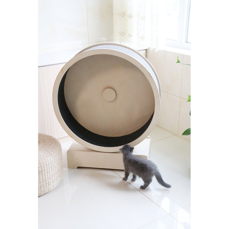 Cat Tree with Built-in Wheel –2 Tiers with 20” Diameter Wheel