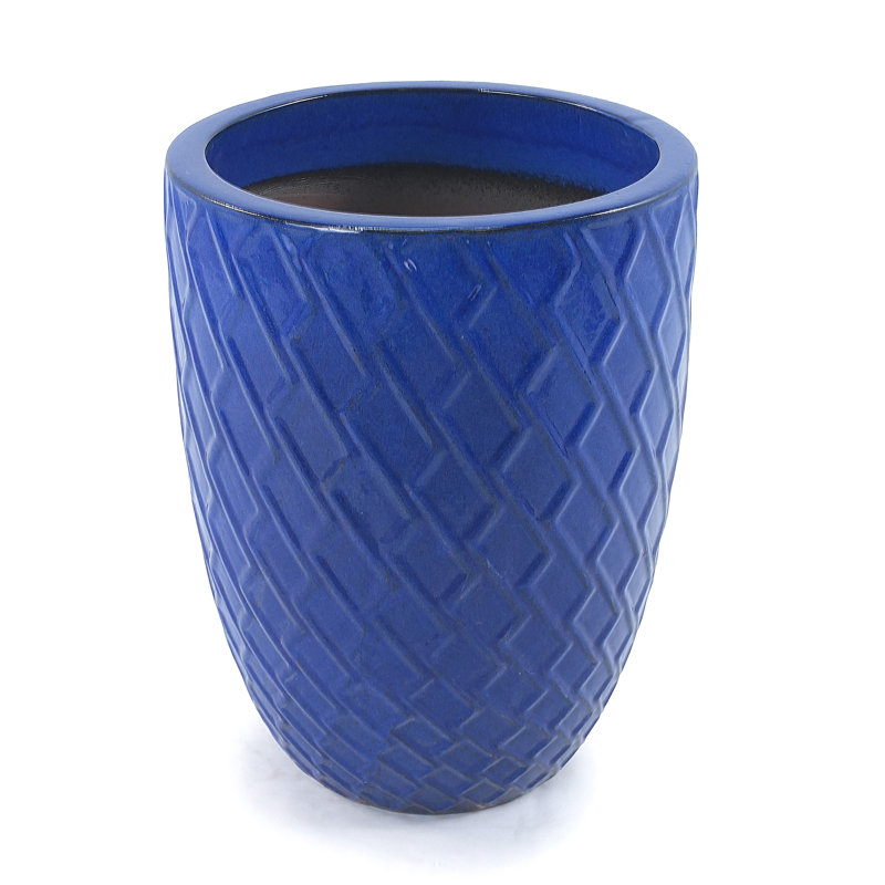 Ceramic Flowerpot, Modern Planter, Navy