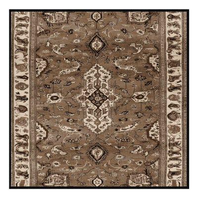 Machine Washable Persian Brown Area Rug