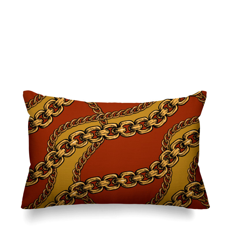 Housse de coussin d'extérieur carré Alessia, Orange, 14 po x 20 po, Rectangle