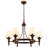 6 Light Classic Farmhouse Wagon Wheel Chandelier With White Shade For Dining Room & Living Room - Dimmable Lighting-1066865385