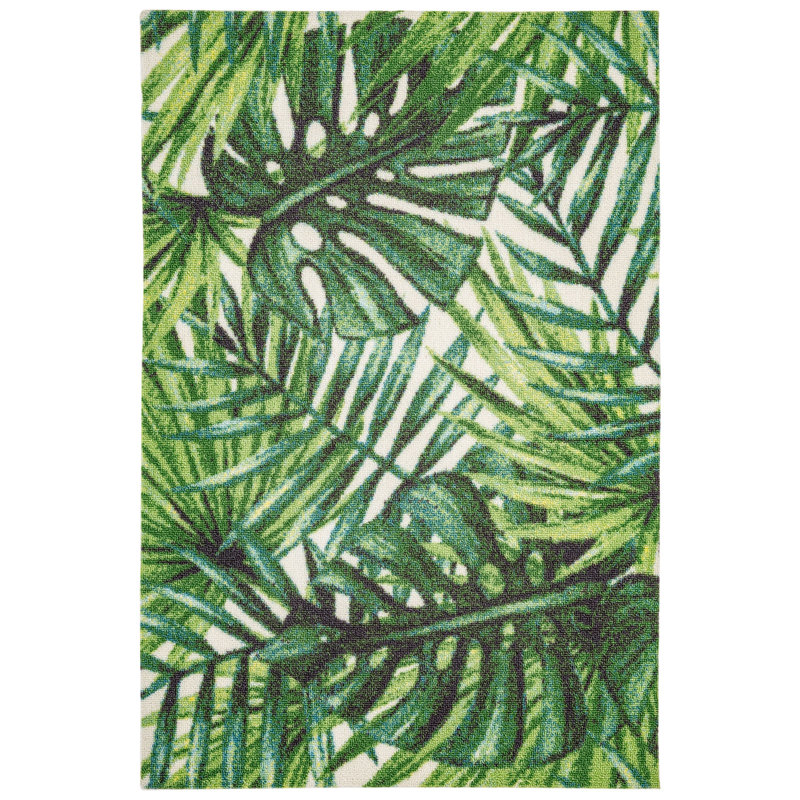 Sunshine Tropical Plants Outdoor Rugs Green, Rectangle 8' x 10'