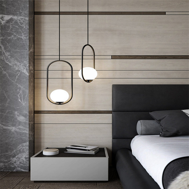 Luminaire suspendu géométrique à 1 lumière Daquion, Noir