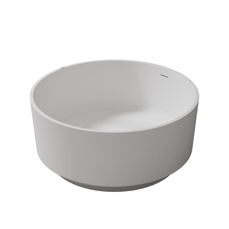 49.2'' x 49.2'' Freestanding Soaking Solid Surface Bathtub