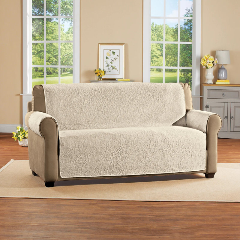 Protecteur de mobilier à motif de feuilles, Beige, H 0,2 po x l 87,8 po x P 75 po