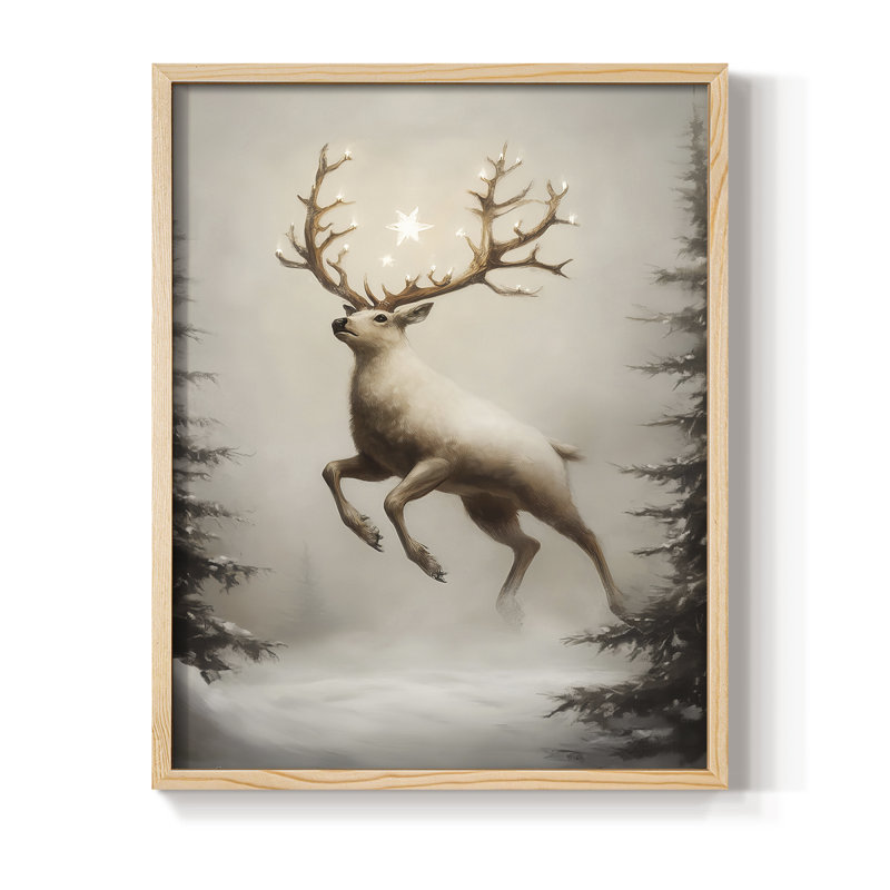 «Christmas Holiday Art», série 2 CVI, reproduction encadrée - bois massif, Naturel, H 21 po x l 17 po