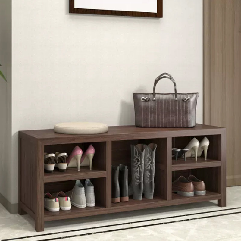 5 Pair Solid Wood Shoe Storage Bench