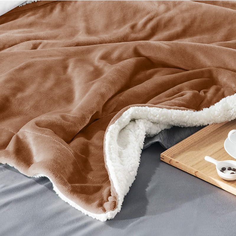 Veyo Throw Blanket, Beige, 150cm W x 200cm L
