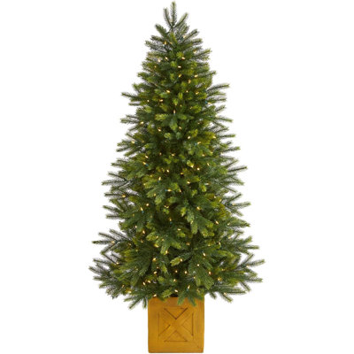 6ft Manchester Fir Artificial Christmas Tree Decorative Planter LED Lights