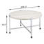 Table basse, chêne blanc et chrome rond