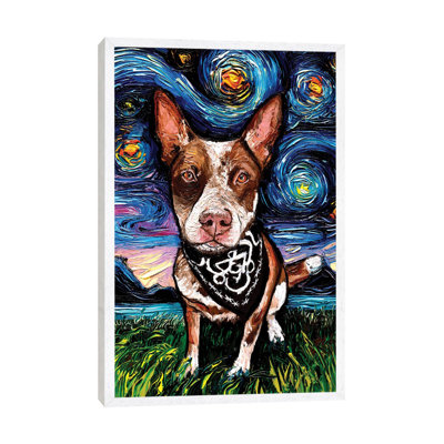 Red Heeler Night by Aja Trier - Print on Canvas