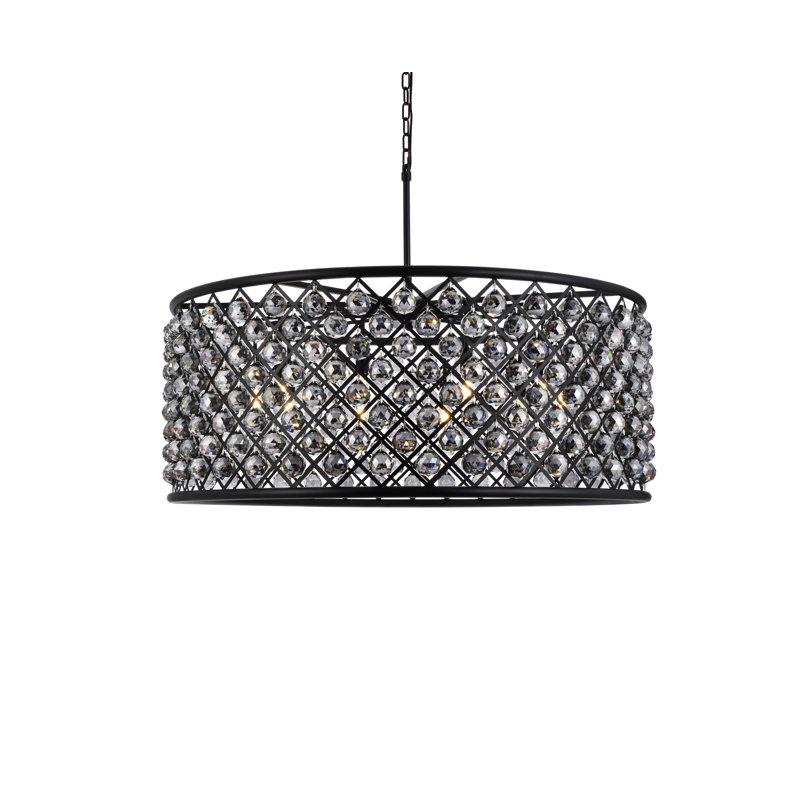 Madison 10 Lumière Tambour Pendentif, Mocha Brown, argent