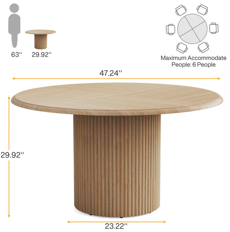 Table de salle à manger, table de voeux ronde, table de cuisine