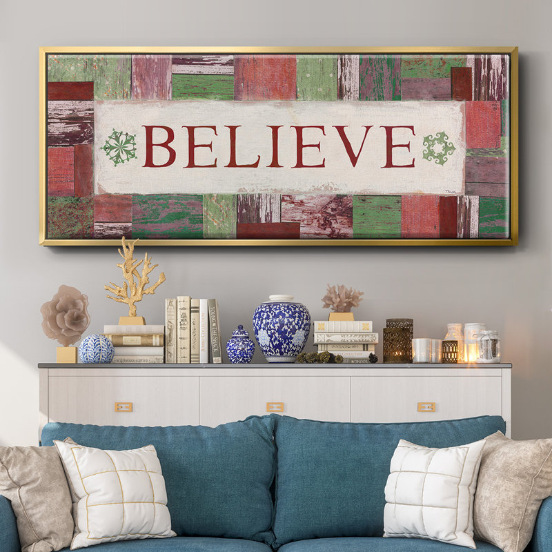 Believe- Framed Canvas, 24" H x 60" W