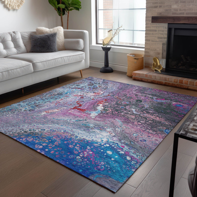Fayme Indoor/Outdoor Area Rug with Non-Slip Backing, Rectangle 8' x 10'