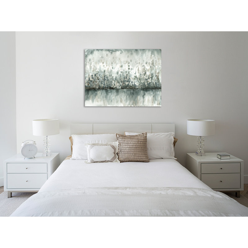 Lakeside Abstract: Gris - Impression sur toile tendue, H 36 po x l 48 po x P 1,5 po