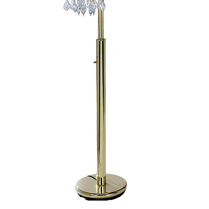 Lampe sur pied lustre en cristal à finition laiton
