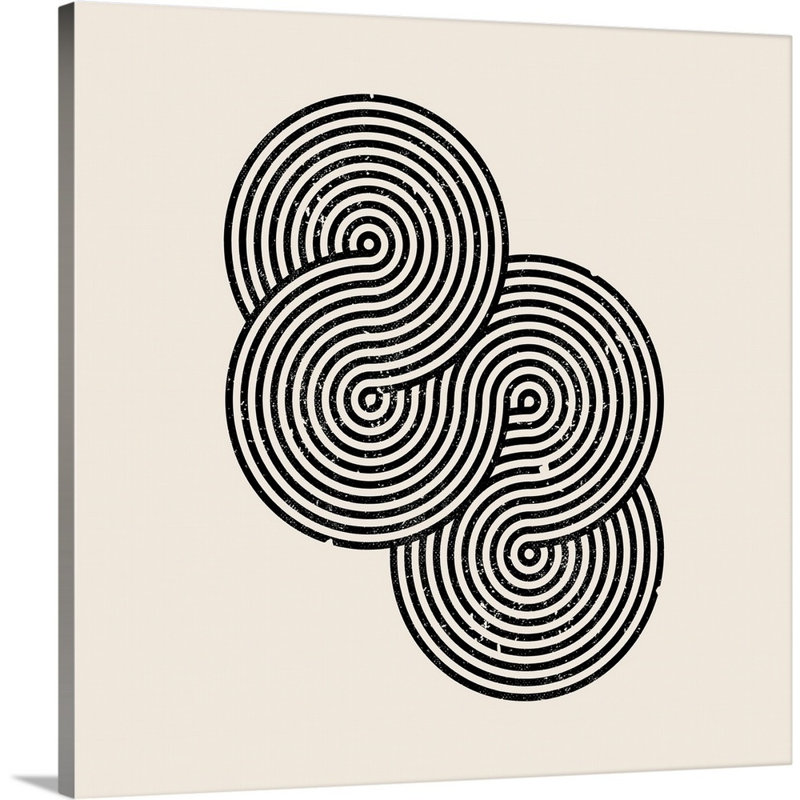 RetroGeo - Swirls II - reproduction sur toile, Toile tendue, H 12 po x l 12 po x P 1,25 po