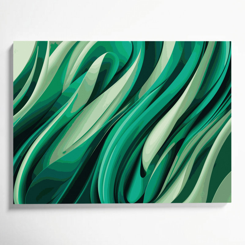 Gradient Abstract 20 Green Canvas Wall Art, 11" H x 14" W