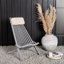 Chaise longue pliante d'extérieur Lashawn en bois d'acacia - Gris vieilli-2095246258-2095246257