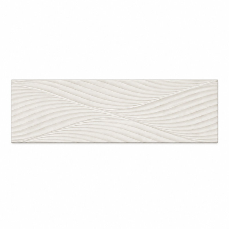 Carreau de céramique décoratif à vagues mates Donna 13 po x 40 po couleur sable