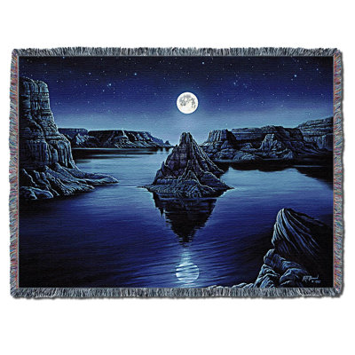 Pure Country Weavers Moon Spirit Blanket by Kurt C Burmann - Gift Fantasy Tapestry Throw Woven from Cotton - Made in The USA (72x54)