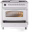 Cuisinière à double combustible ILVE Nostalgie II Series 36 po avec 6 brûleurs scellés et plaque de cuisson (gaz naturel, porte vitrée)-124968149-98168238