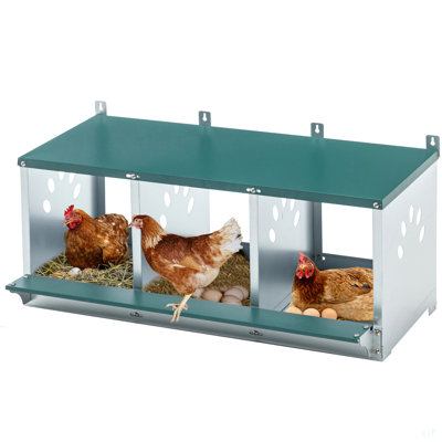 Boîtes de nidification en métal pour poulet, boîte de nidification à 3 compartiments, boîtes de nidification en acier galvanisé pour poules, facile à assembler