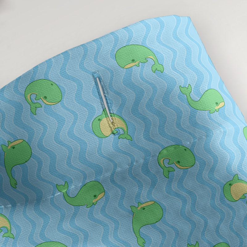 Rideau de douche simple katelyn elizabeth baleines, Bleu / Vert