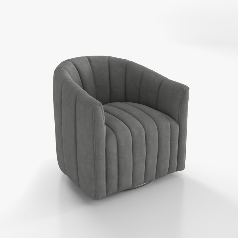 Fauteuil demi-tonneau pivotant Annelotte, gris