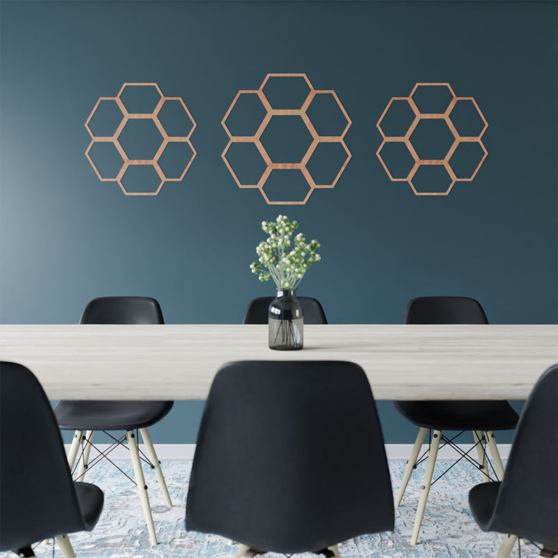 Médaillon de plafond en bois Florin, Cerisier, H 34 po x l 34 po x P 0,38 po