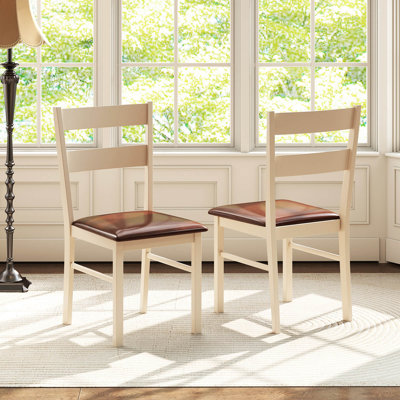 Chaise de salle à manger en bois avec siège rembourré en bois d'hévéa pour la cuisine
