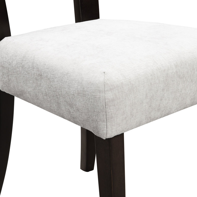 2 chaises de salle à manger: siège en tissu de chenille, pieds en bois d'hévéa massif, capacité de 330 lb, 2 chaises polyvalentes et tendance: siège rembourré facile d'entretien